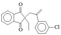 2-[2-(3-氯苯基)丙-2-烯-1-基]-2-乙基茚滿-1,3-二酮；
2-[2-(3-Chlorophenyl)-2-propen-1-yl]-2-ethyl-1H-indene-1,3(2H)-dione；
CPED
