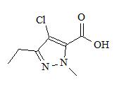 1-甲基-3-乙基-4-氯吡唑-5-甲酸； 
4-Chloro-3-ethyl-1-methyl-1H-pyrazole-5-carboxylic acid；
EMCA